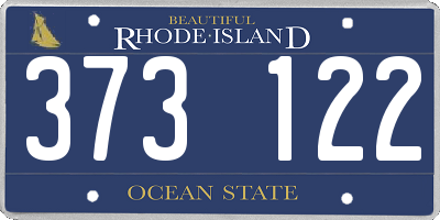 RI license plate 373122