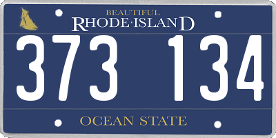 RI license plate 373134