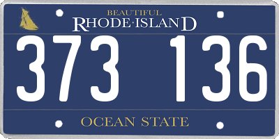 RI license plate 373136