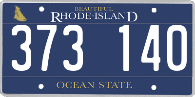 RI license plate 373140