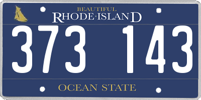 RI license plate 373143