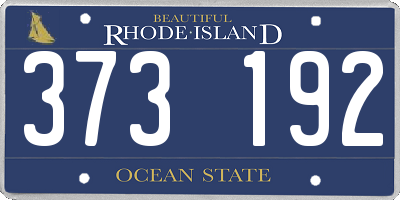 RI license plate 373192