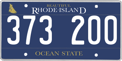 RI license plate 373200
