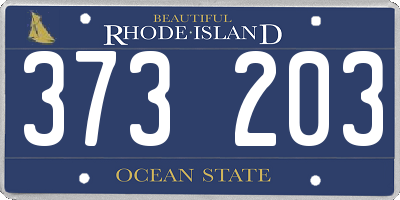 RI license plate 373203