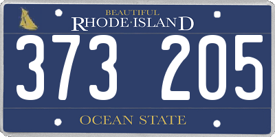 RI license plate 373205