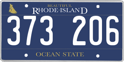 RI license plate 373206