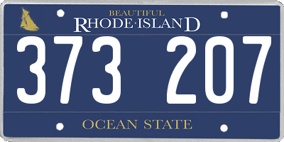 RI license plate 373207