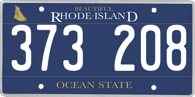 RI license plate 373208