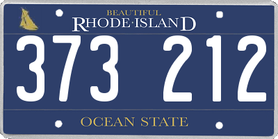 RI license plate 373212
