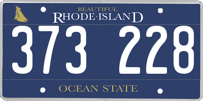 RI license plate 373228
