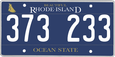 RI license plate 373233