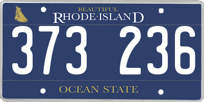 RI license plate 373236