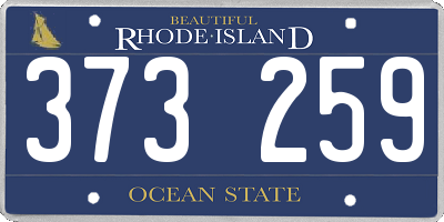 RI license plate 373259