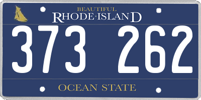 RI license plate 373262