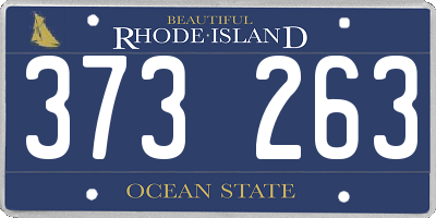 RI license plate 373263