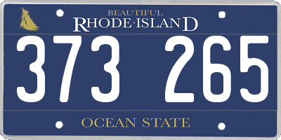 RI license plate 373265