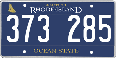 RI license plate 373285