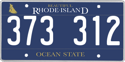 RI license plate 373312