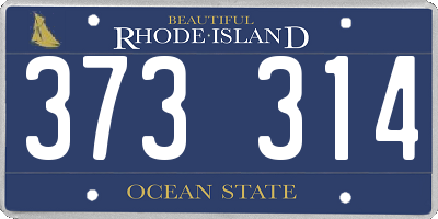 RI license plate 373314