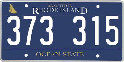 RI license plate 373315
