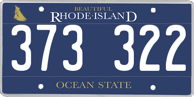 RI license plate 373322