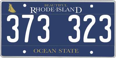 RI license plate 373323