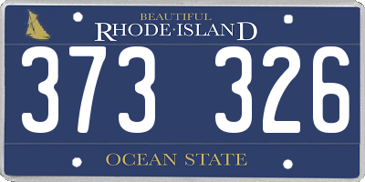 RI license plate 373326