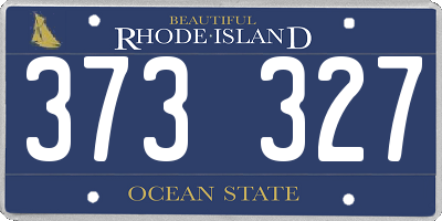 RI license plate 373327