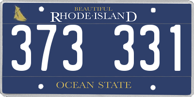 RI license plate 373331