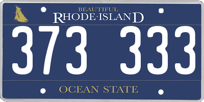 RI license plate 373333