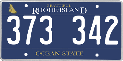 RI license plate 373342