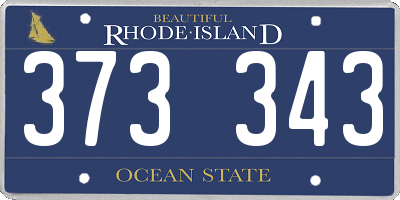 RI license plate 373343