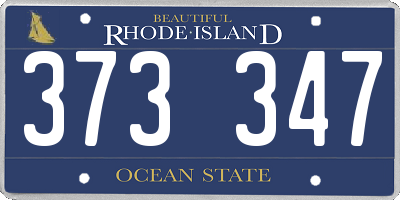 RI license plate 373347