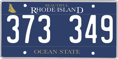 RI license plate 373349