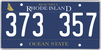 RI license plate 373357