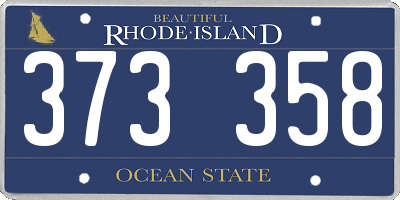 RI license plate 373358