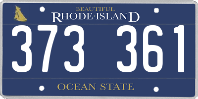 RI license plate 373361