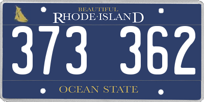 RI license plate 373362