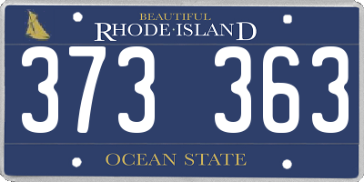 RI license plate 373363