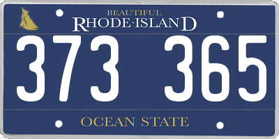 RI license plate 373365