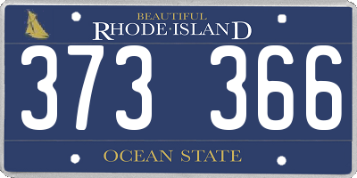 RI license plate 373366