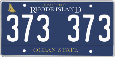 RI license plate 373373