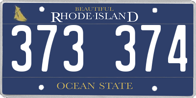 RI license plate 373374