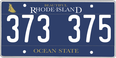 RI license plate 373375