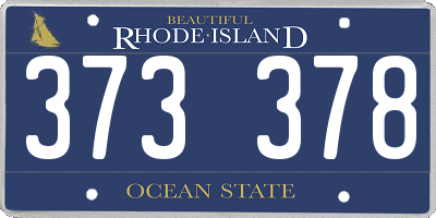 RI license plate 373378