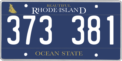 RI license plate 373381
