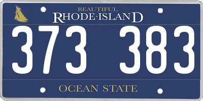RI license plate 373383