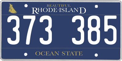 RI license plate 373385