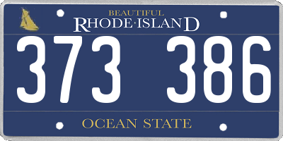 RI license plate 373386