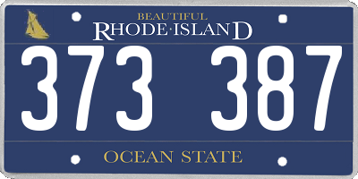 RI license plate 373387